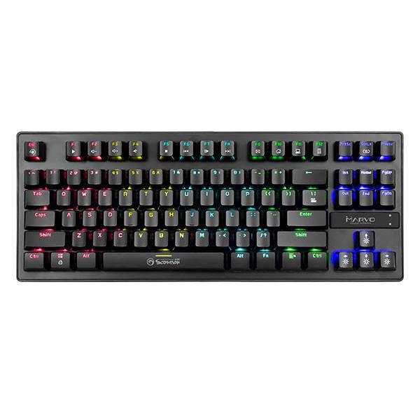 Teclado Gaming Mecánico Compacto Marvo KG901 Iluminado RGB Blue Switch