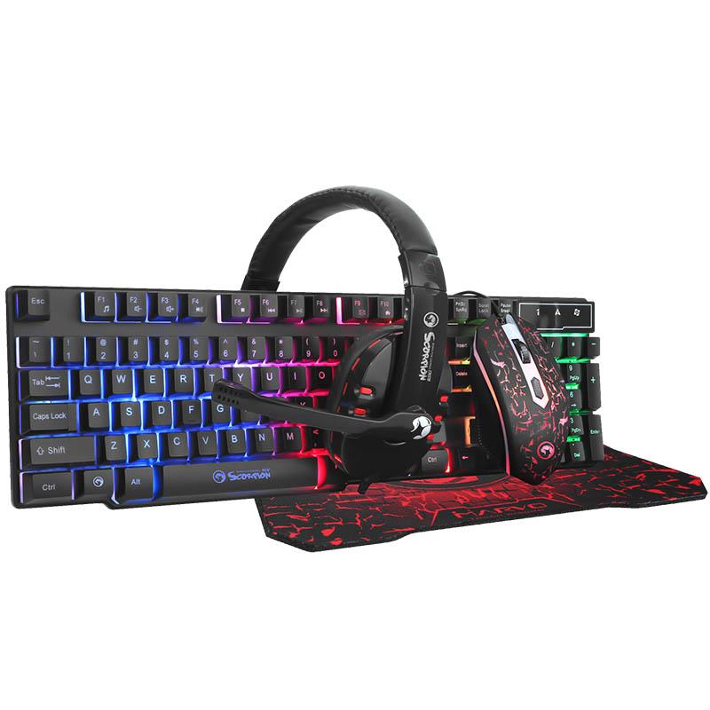 Combo Marvo CM370 4 en 1 Mouse, Headset, Mousepad y Teclado